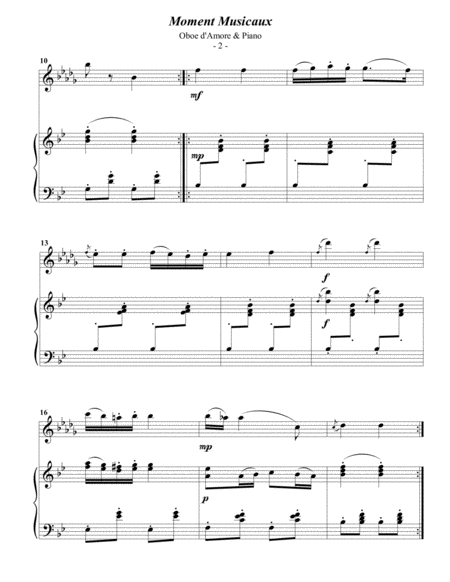 Schubert Moment Musicaux For Oboe D Amore Piano Page 2