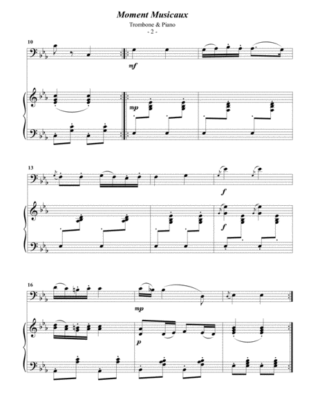 Schubert Moment Musicaux For Trombone Piano Page 2