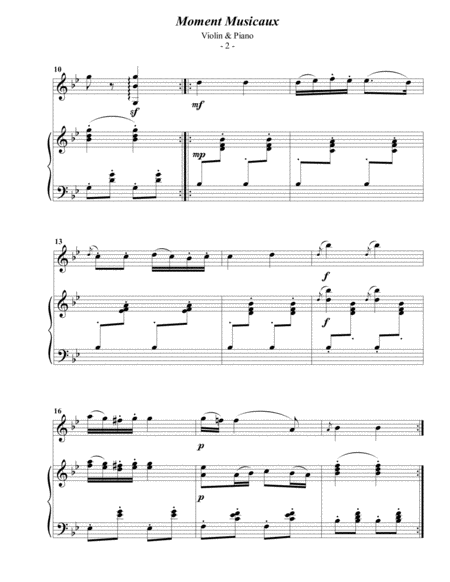 Schubert Moment Musicaux For Violin Piano Page 2