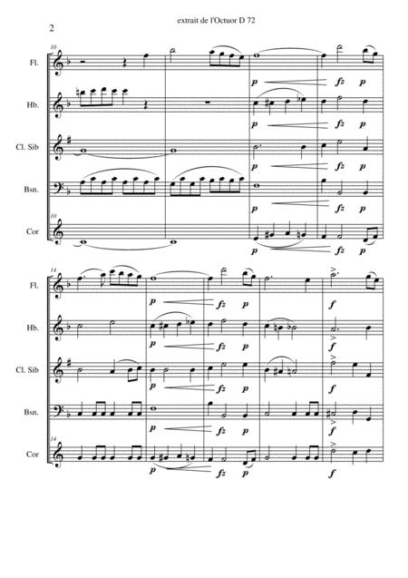 Schubert Octuor For Winds D72 Woodwind Quintet Page 2