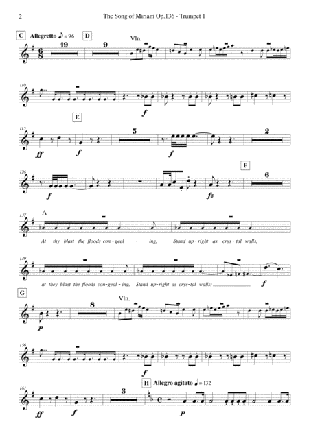 Schubert The Song Of Miriam Op 136 Trumpet 1 Page 2