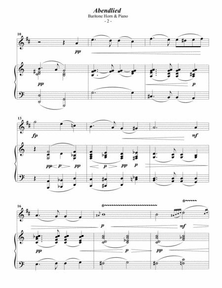 Schumann Abendlied For Baritone Horn Piano Page 2