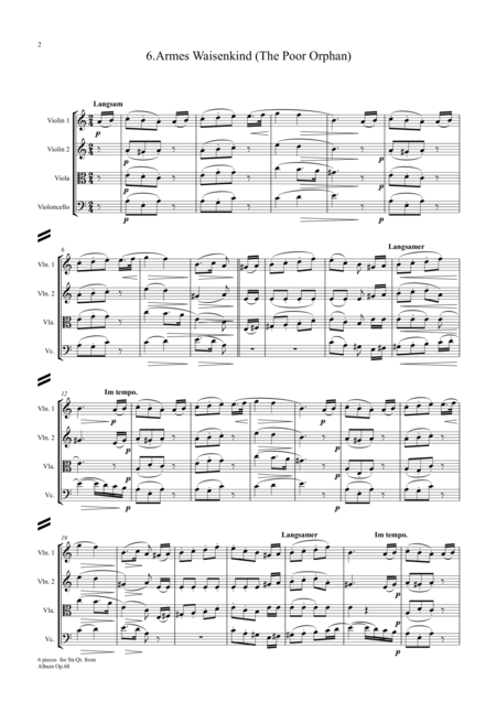 Schumann Album Fr Die Jugend Album For The Young Op 68 6 Pieces For String Quartet Page 2