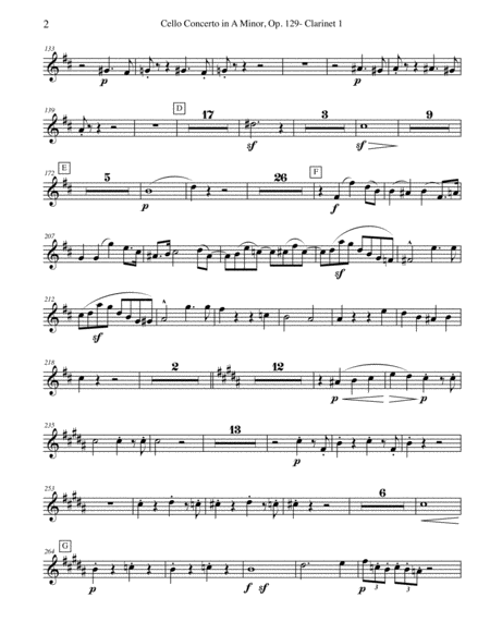 Schumann Cello Concerto Clarinet In Bb 1 Transposed Part Op 129 Page 2