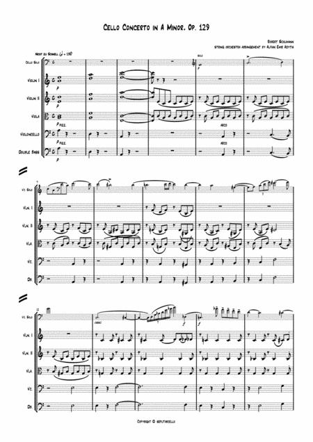 Schumann Cello Concerto String Orchestra Accompaniment 1st Movement Page 2