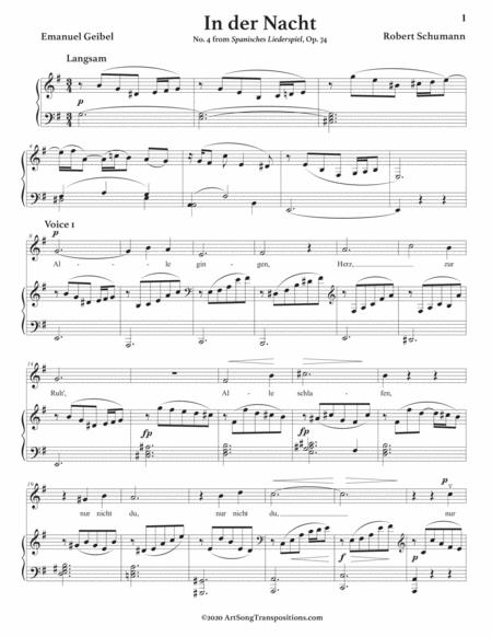 Schumann In Der Nacht Op 74 No 4 Transposed To E Minor Voice 2 In Bass Clef Page 2