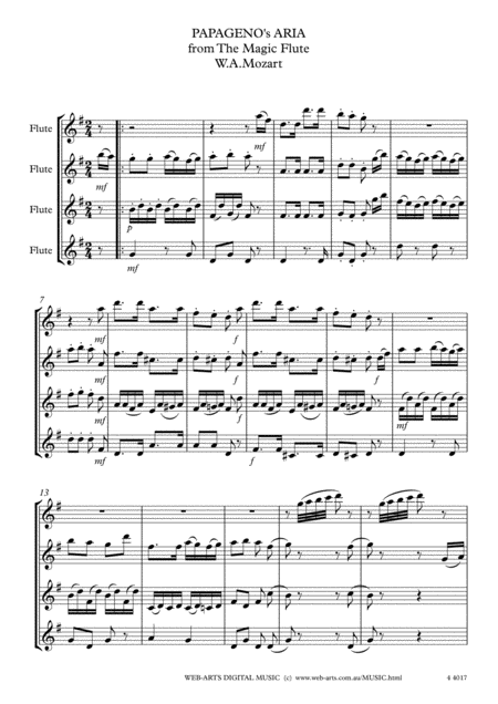 Schumann Pantalon Et Colmbine From Carnival For 5 Flutes Page 2