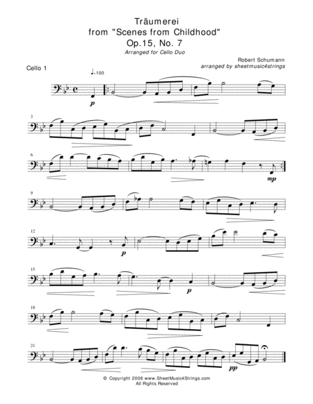 Schumann R Traumerei For Two Cellos Page 2