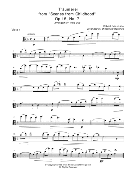 Schumann R Traumerei For Two Violas Page 2