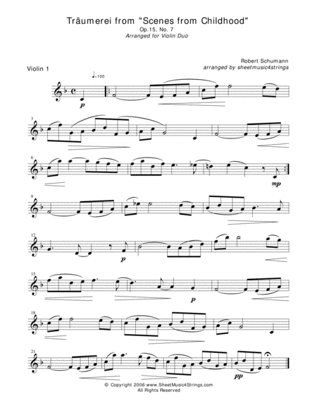 Schumann R Traumerei For Two Violins Page 2