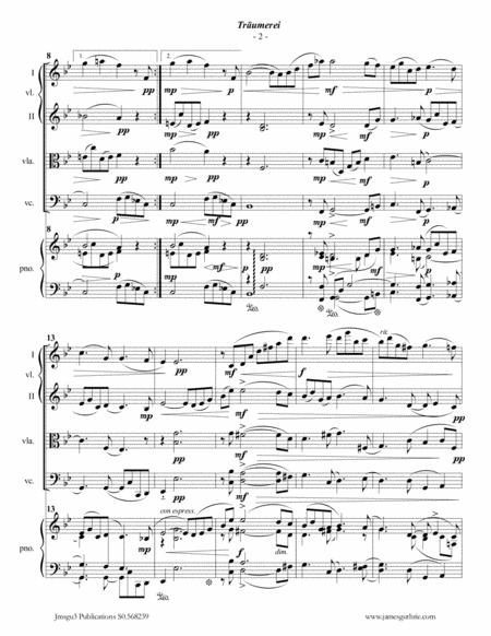 Schumann Trumerei Op 15 No 7 For Piano Quintet Page 2