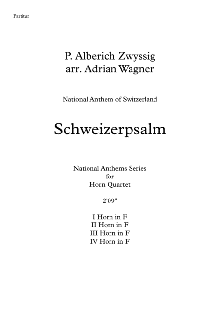 Schweizerpsalm National Anthem Of Switzerland Horn Quartet Arr Adrian Wagner Page 2
