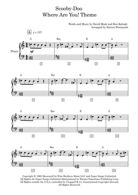 Scooby Doo Where Are You Theme For Piano Easy Beginner Page 2