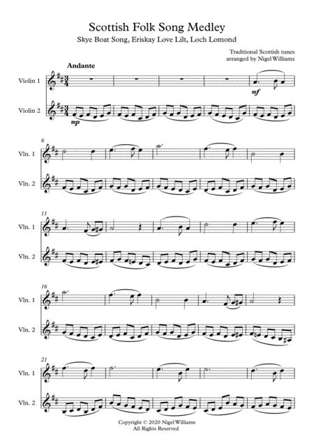 Scottish Folk Song Medley For Violin Duet Page 2