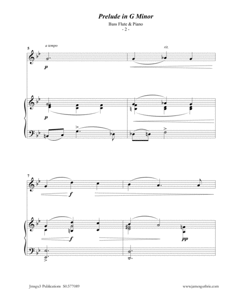 Scriabin Prelude In G Minor For Bass Flute Piano Page 2
