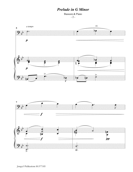 Scriabin Prelude In G Minor For Bassoon Piano Page 2