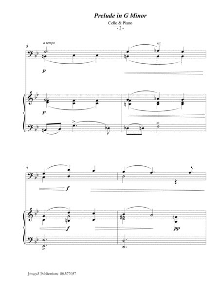 Scriabin Prelude In G Minor For Cello Piano Page 2