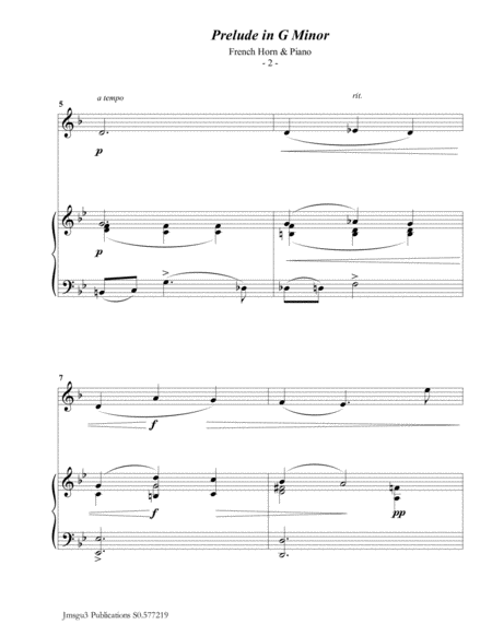 Scriabin Prelude In G Minor For French Horn Piano Page 2