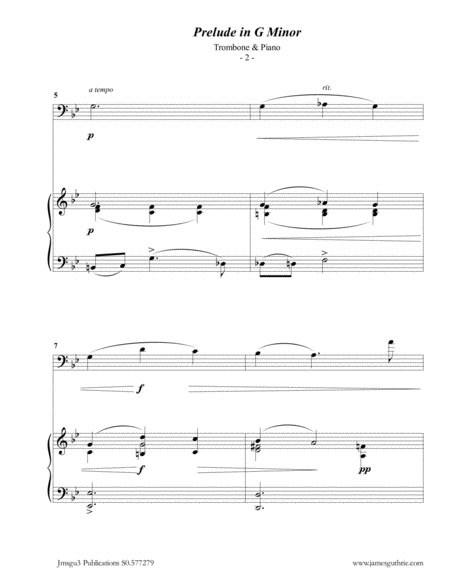 Scriabin Prelude In G Minor For Trombone Piano Page 2