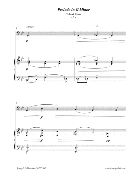 Scriabin Prelude In G Minor For Tuba Piano Page 2