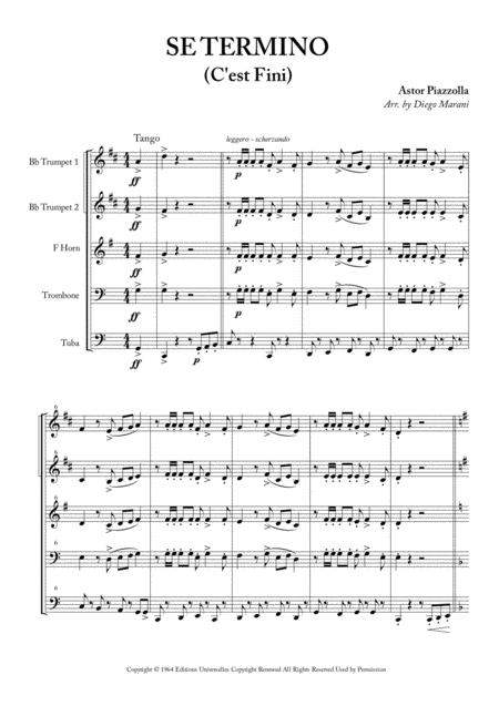 Se Termino C Est Fini For Brass Quintet Page 2