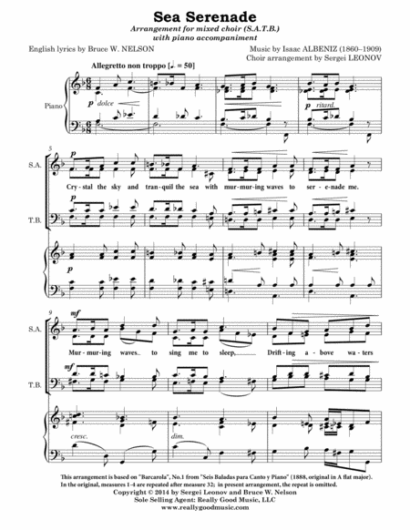 Sea Serenade Satb Choir Piano Accompaniment Page 2