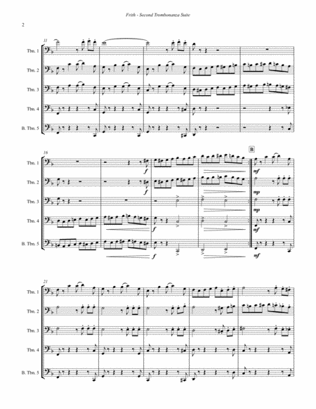 Second Trombonanza Suite For 5 Part Trombone Ensemble Page 2