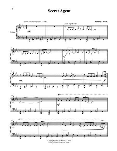 Secret Agent Boogie Original Piano Solo Page 2