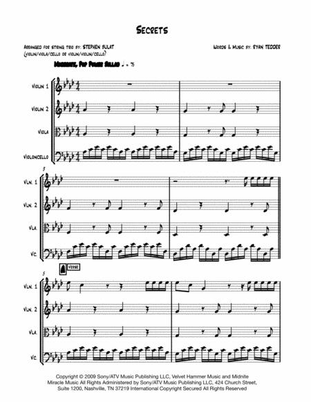 Secrets One Republic Piano Guys String Trio Arrangement Page 2