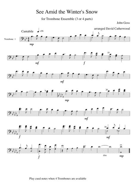 See Amid The Winter Snow A Christmas Trombone Ensemble Trio Quartet Arranged By David Catherwood Page 2