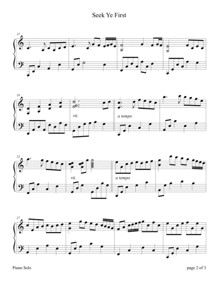 Seek Ye First Intermediate Sacred Piano Solo Page 2