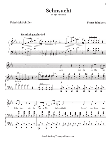 Sehnsucht D 636 Second Version C Minor Page 2