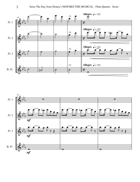 Seize The Day From Disneys Newsies The Musical For Flute Quartet Page 2