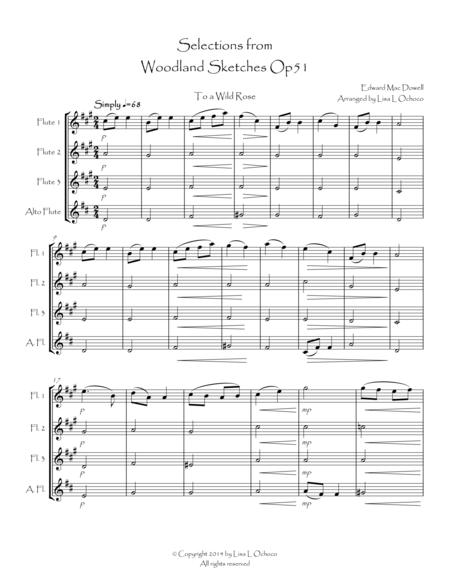 Selections From Woodland Sketches Op51 For Flute Quartet Page 2