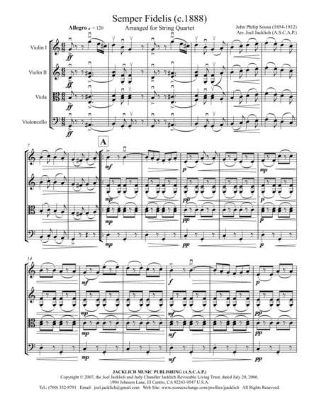 Semper Fidelis For String Quartet Page 2