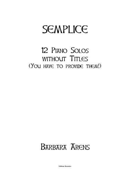 Semplice 12 Piano Solos Without Titles Page 2