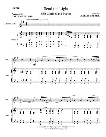 Send The Light Bb Clarinet Piano Page 2