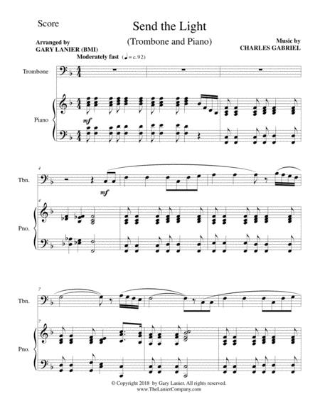 Send The Light Trombone Piano Page 2