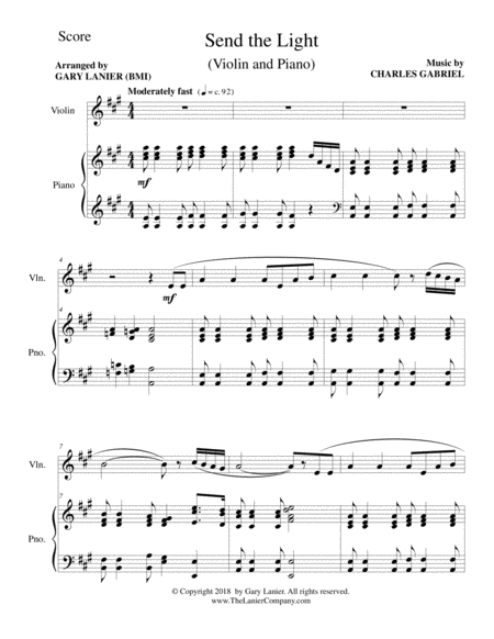 Send The Light Violin Piano Page 2