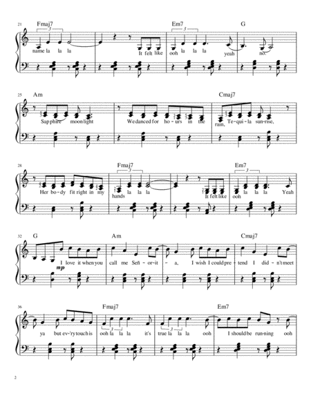 Senorita Early Intermediate Piano Page 2