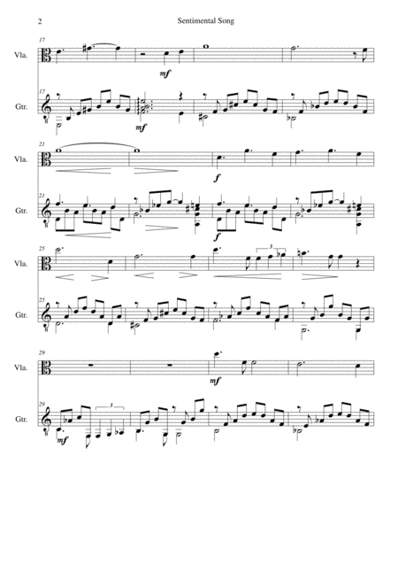 Sentimental Song For Viola And Guitar Page 2