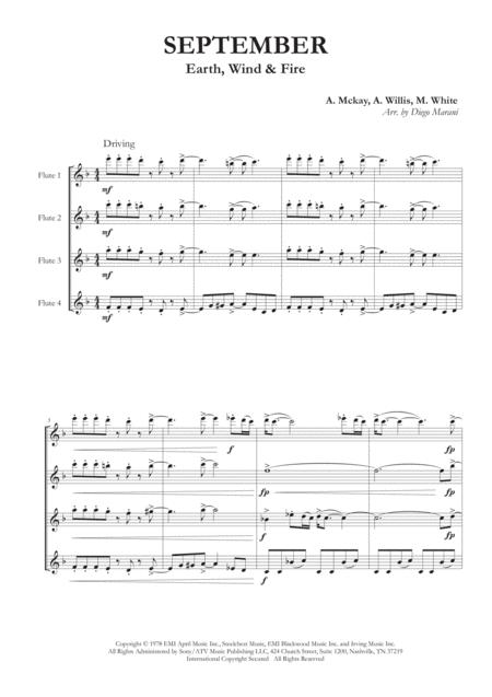 September By Earth Wind Fire For Flute Quartet Page 2