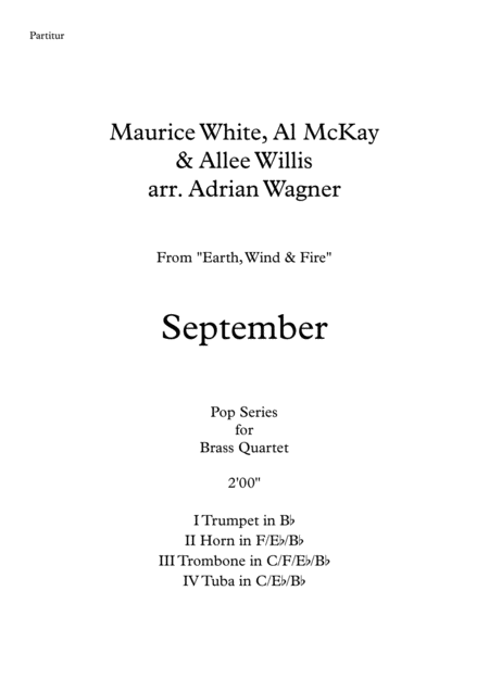 September Earth Wind Fire Brass Quartet Arr Adrian Wagner Page 2