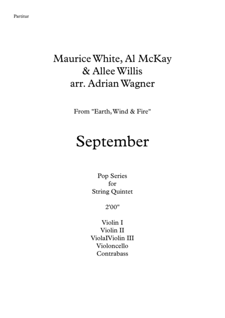 September Earth Wind Fire String Quintet Arr Adrian Wagner Page 2