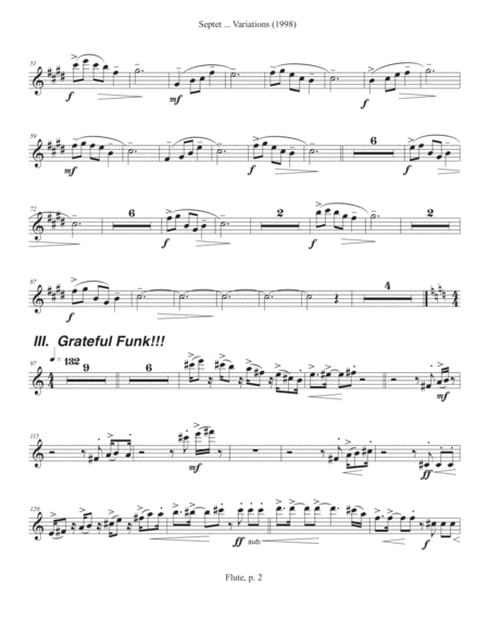 Septet Opus 77 Variations On A Shaker Tune 1998 Flute Part Page 2