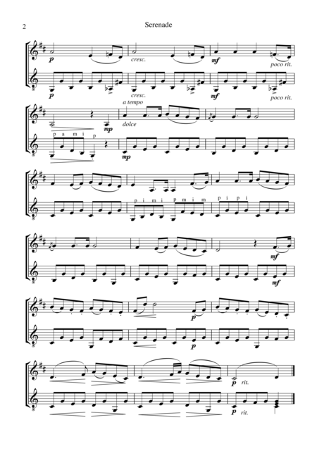 Serenade Abridged For Clarinet In Bb And Easy Guitar Page 2