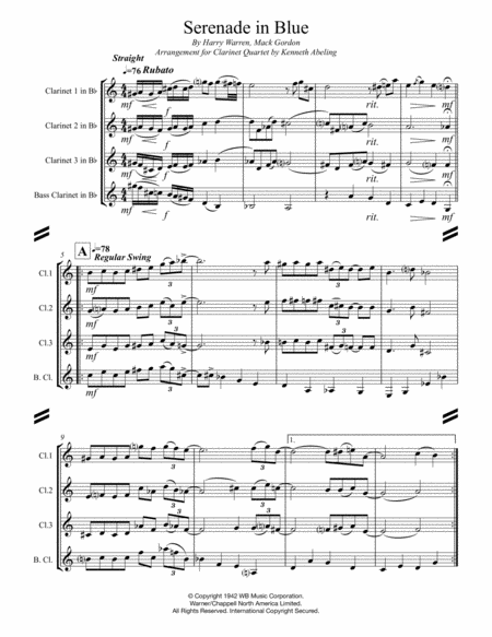 Serenade In Blue For Clarinet Quartet Page 2