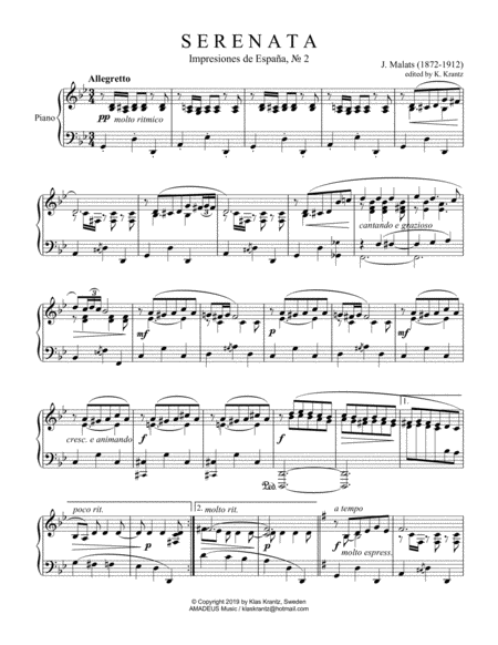 Serenata Espanola For Piano Solo Page 2