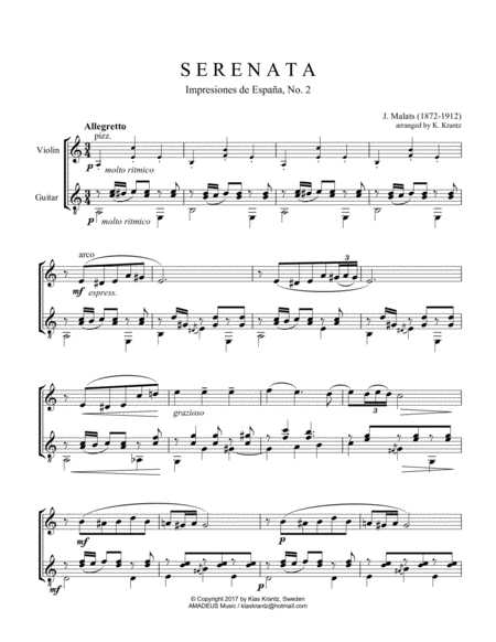 Serenata Espanola For Violin And Guitar Page 2