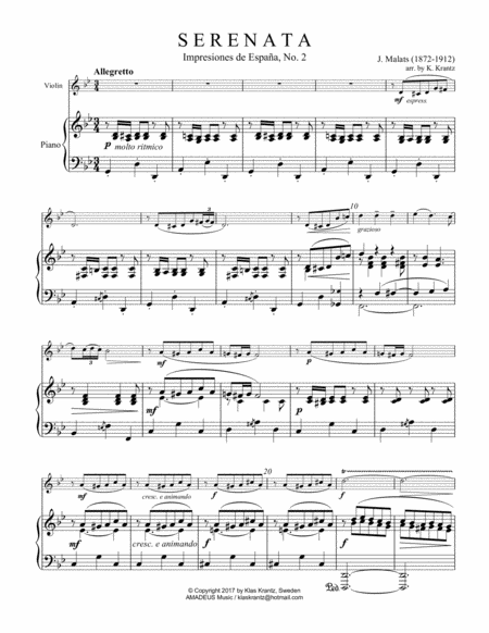 Serenata Espanola For Violin And Piano Page 2
